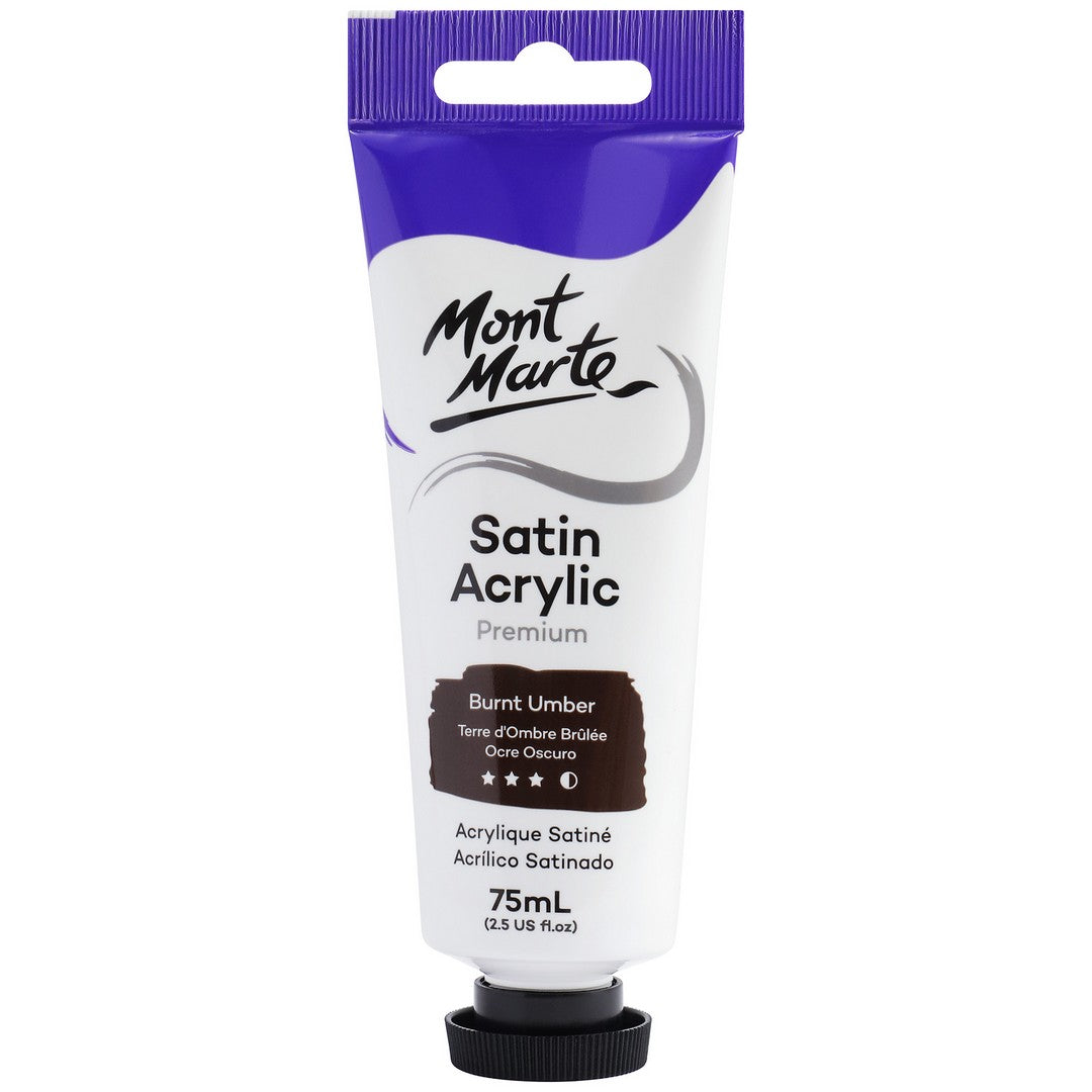 Mont Marte Satin Acrylic Paint - Burnt Umber