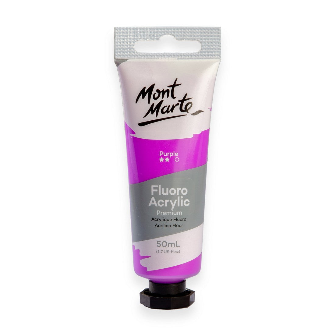 Mont Marte Fluoro Acrylic Paint - Purple