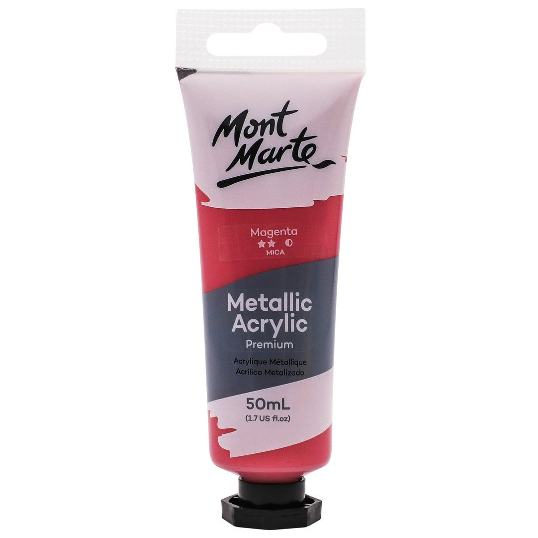 Mont Marte Metallic Acrylic Paint - Magenta