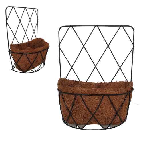 Metal Wall Planter Basket with Coconut Liner - Small - Dollars and Sense