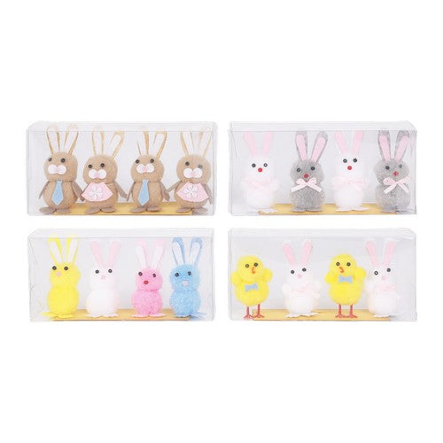 Easter Chenille Bunny 7cm 4pk