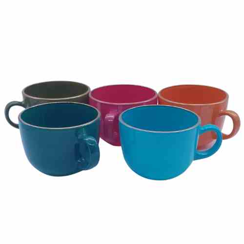 Mug Coloured with Gold Rim - Dollars and Sense