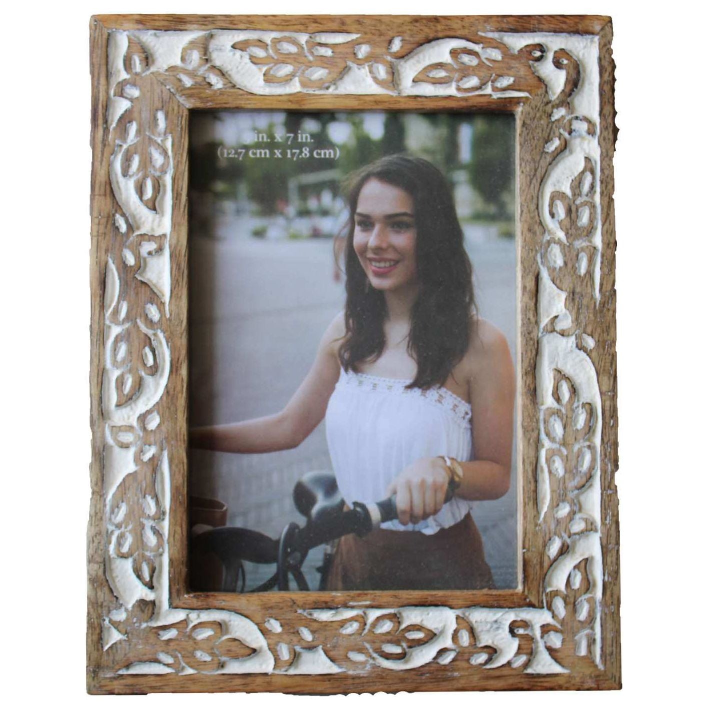 Wooden Photo Frame Distressed White 5x7in - Dollars and Sense