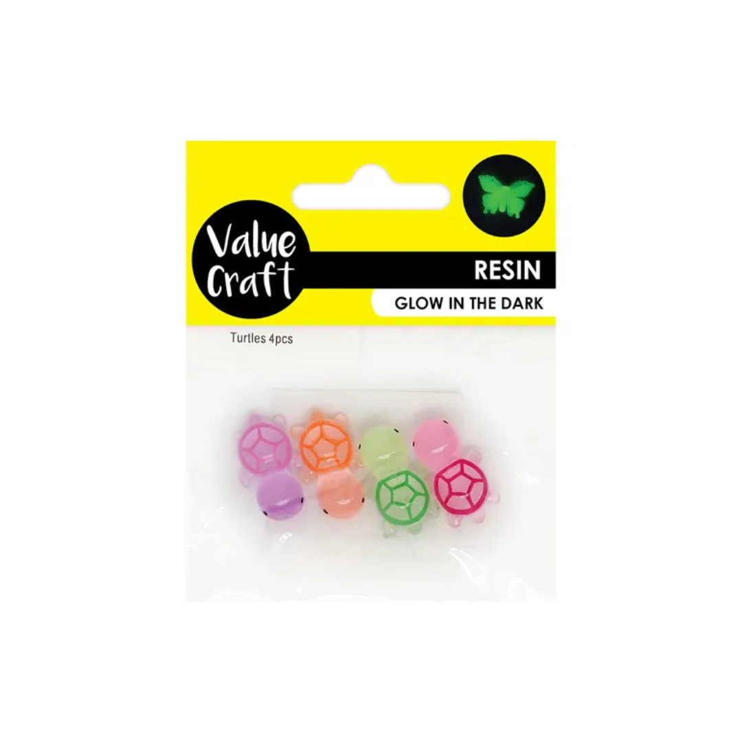 Resin Glow In The Dark Turtles 4Pcs