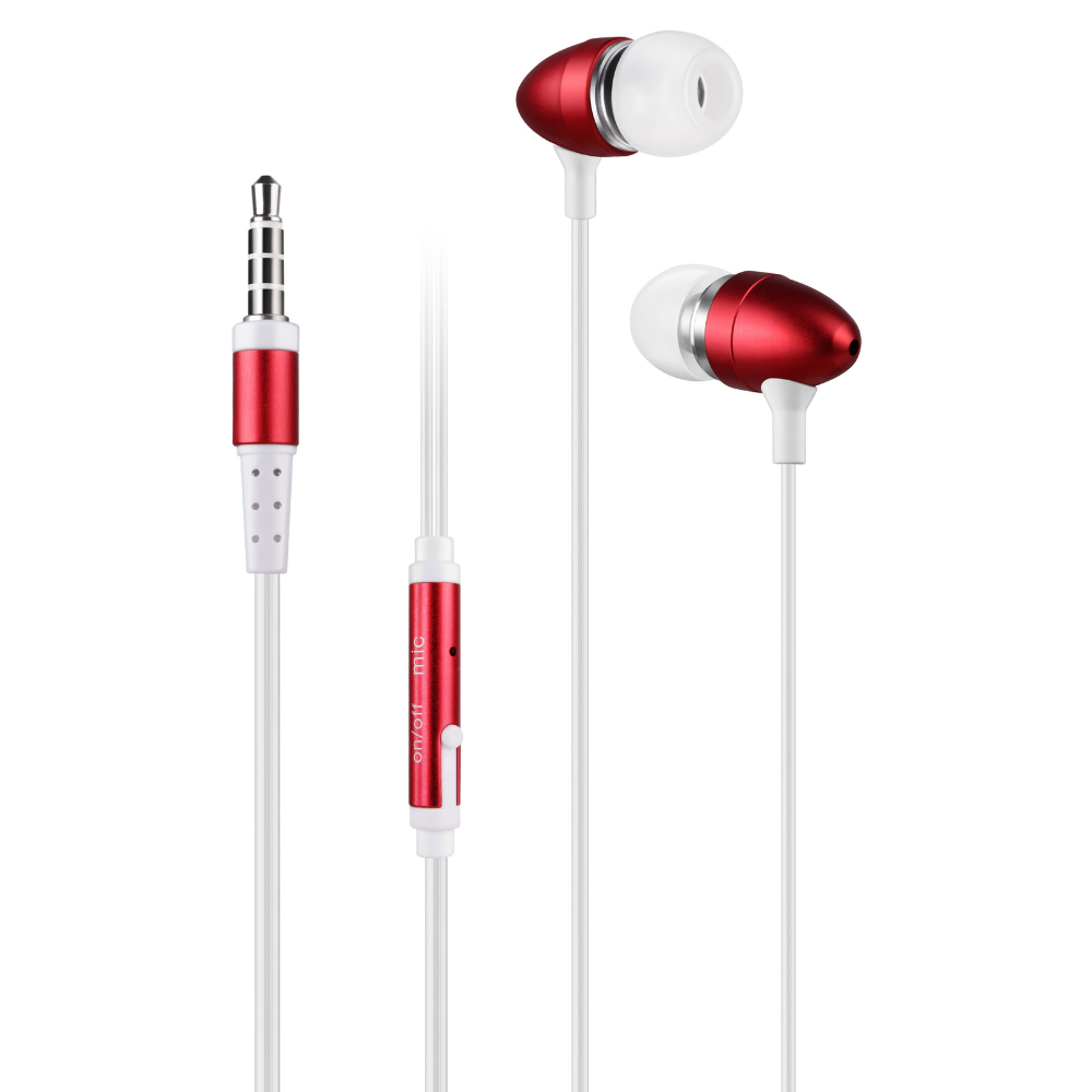 Earphone with Mic - Metallic Red - Dollars and Sense