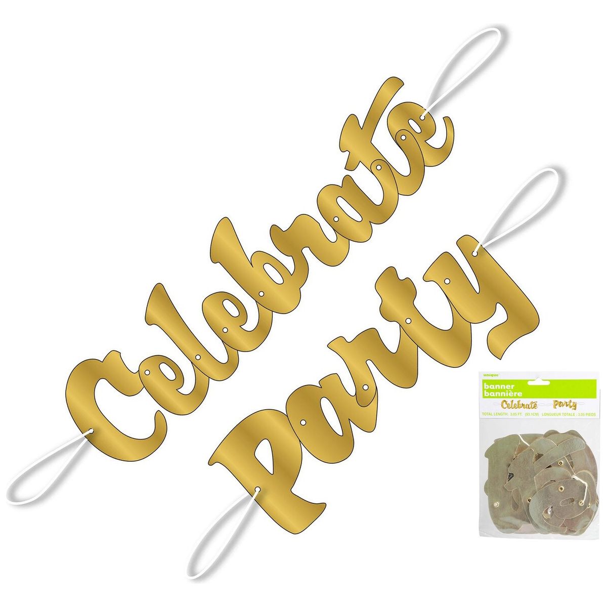 Celebrate Party Foil Banner - Gold - Dollars and Sense