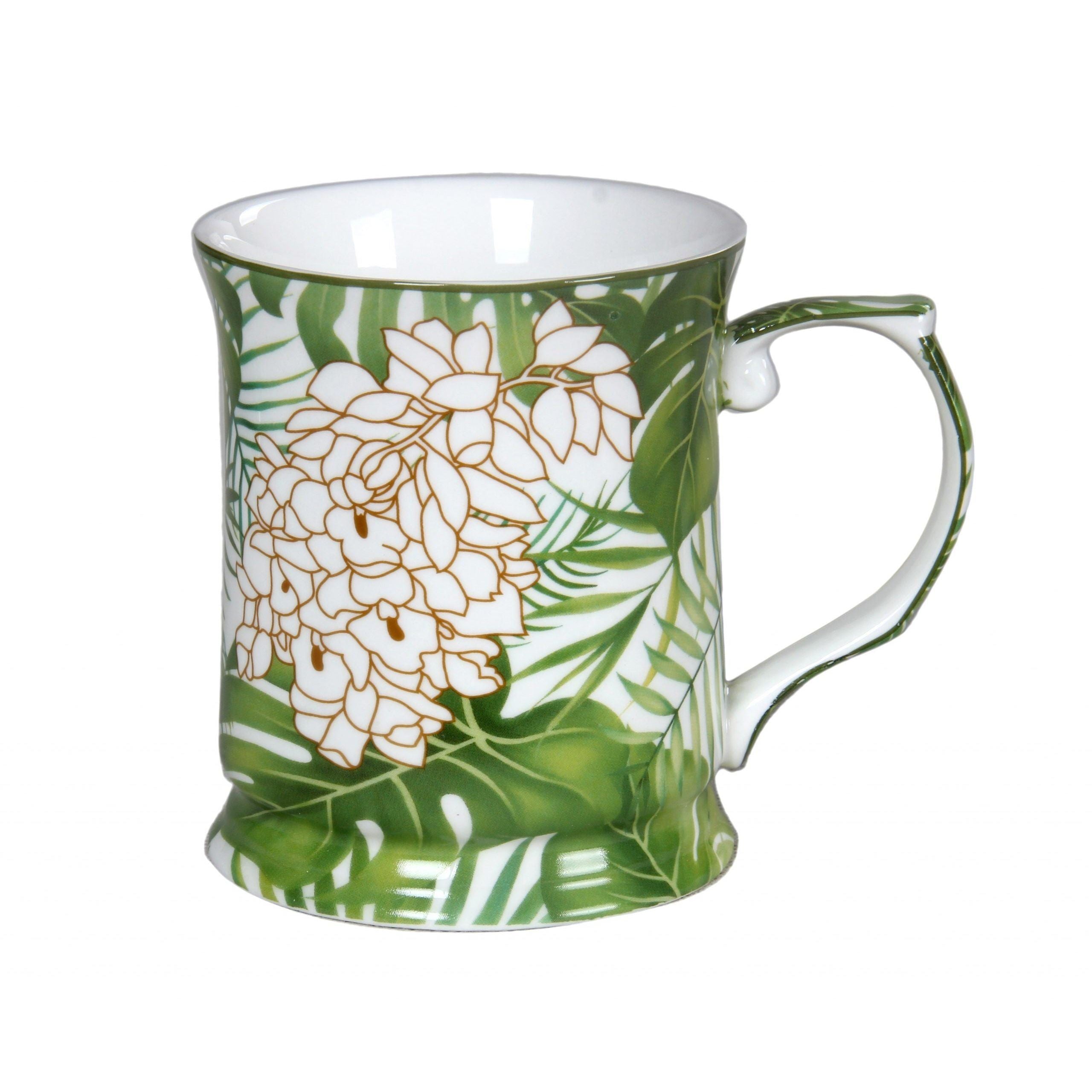 Tropical Palms Fine Bone China Mug - Dollars and Sense