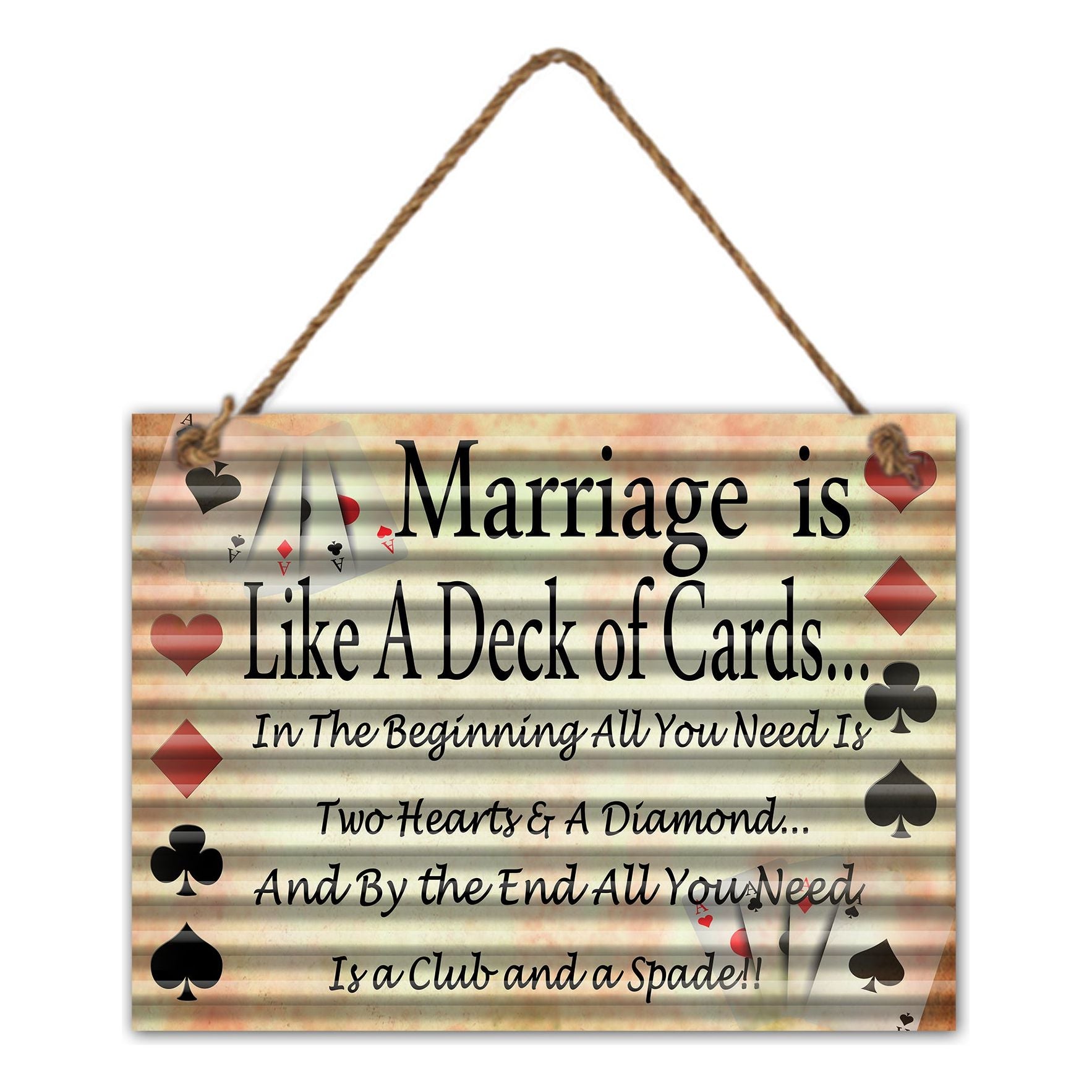 Corrugated Metal Marriage Wall Hanging - Dollars and Sense