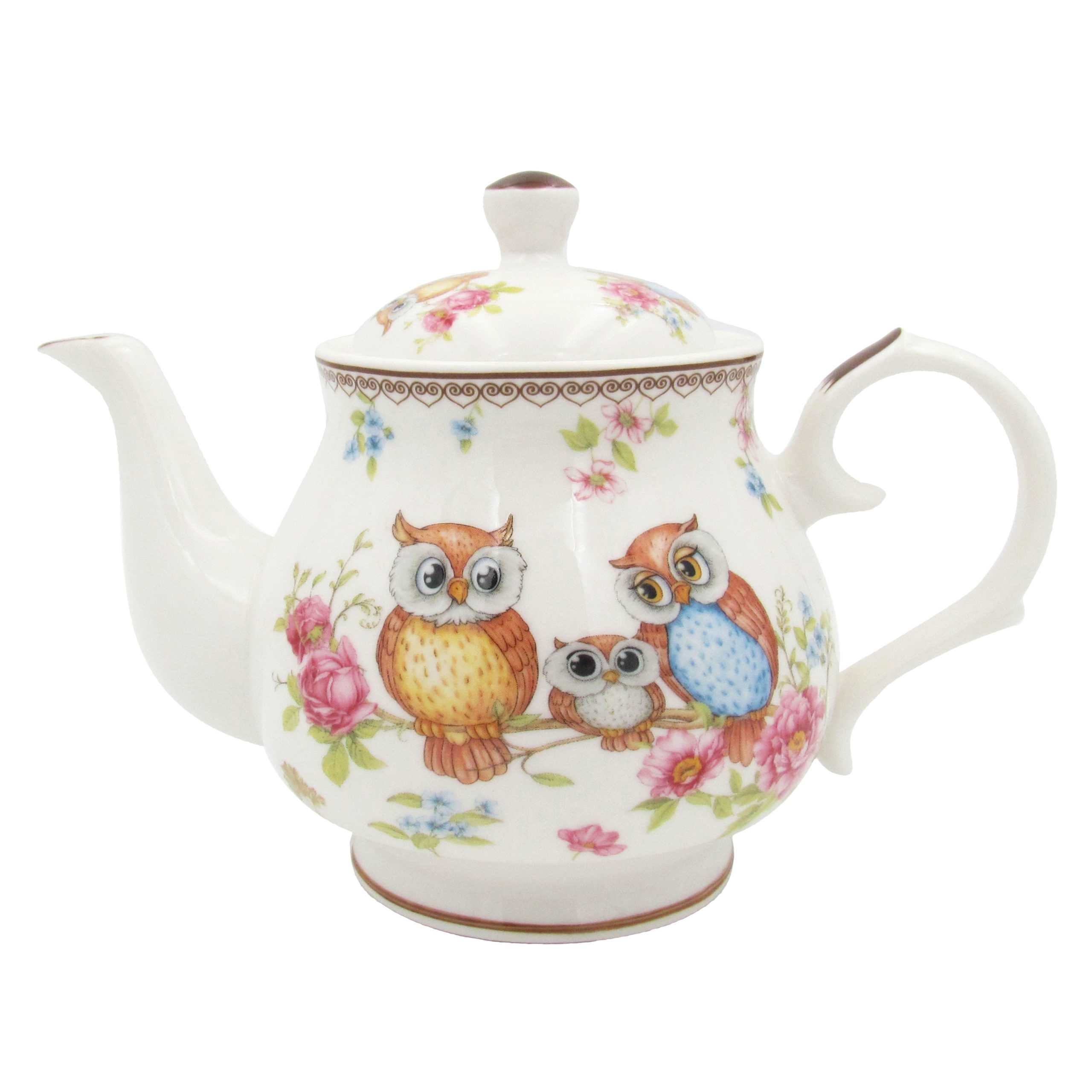 Owls Teapot Fine Bone China - Dollars and Sense