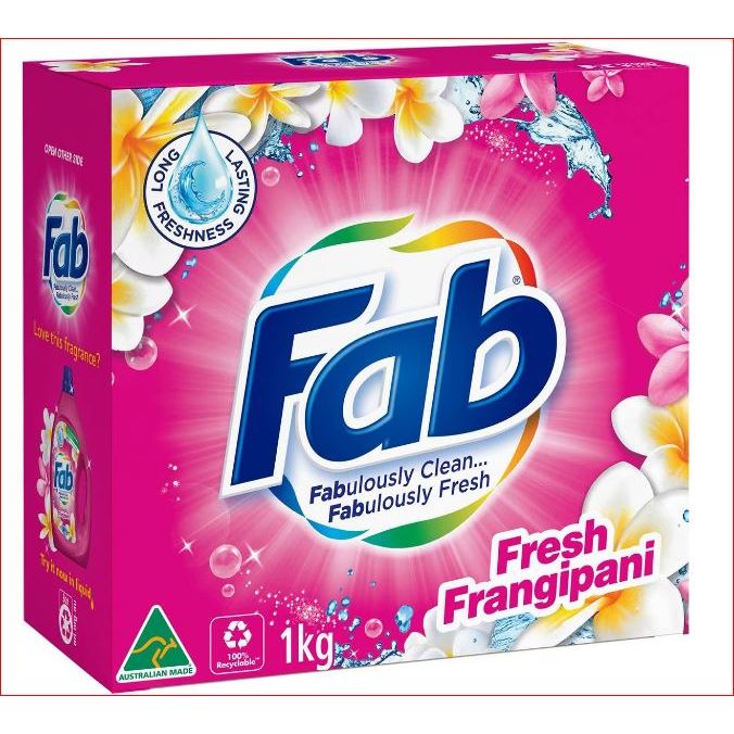 Fab Laundry Powder Fresh Frangipani 1kg - Dollars and Sense
