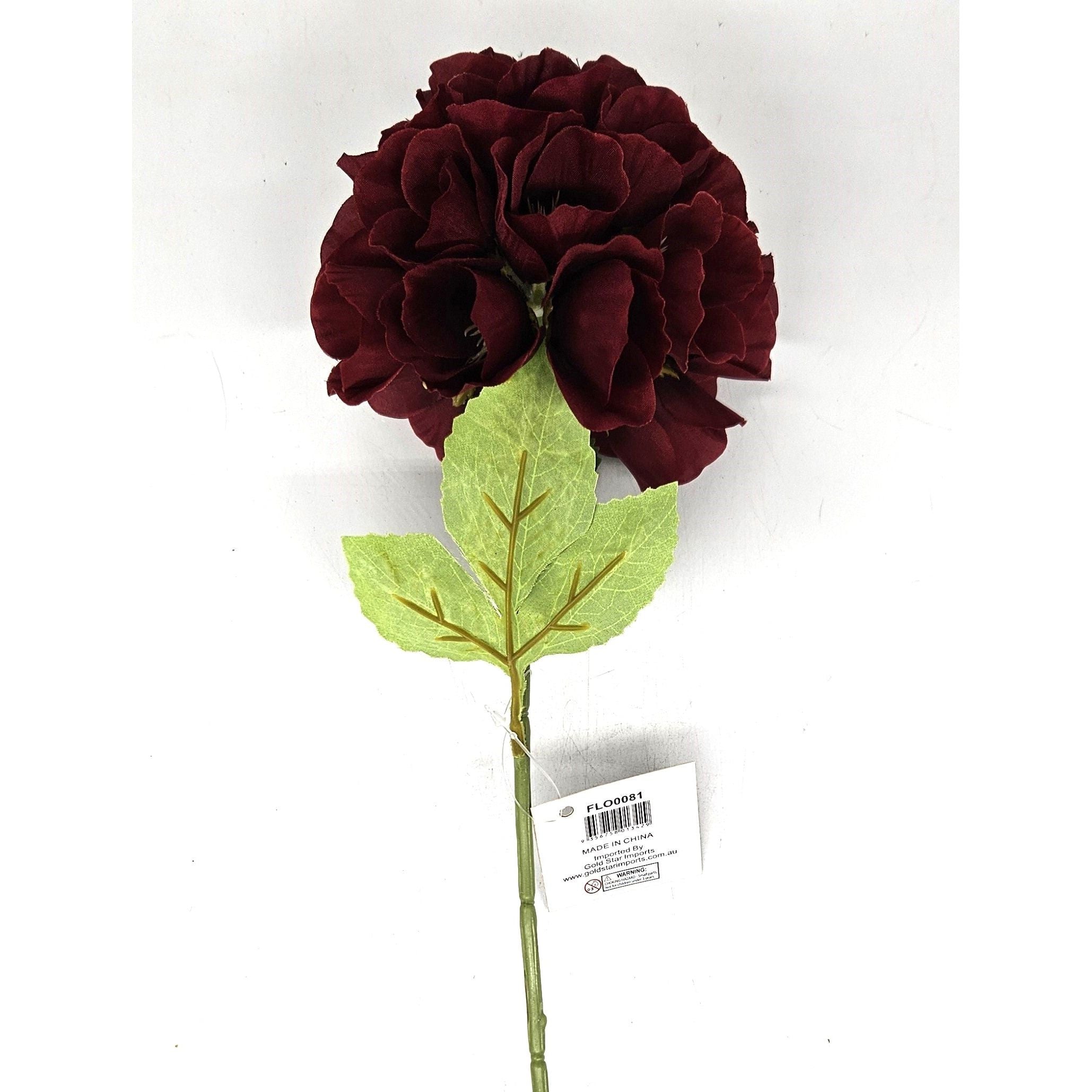 Artificial Burgundy Ball Flower - Dollars and Sense