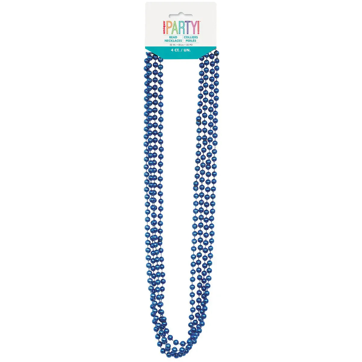 Metallic Bead Necklaces - Blue - Dollars and Sense