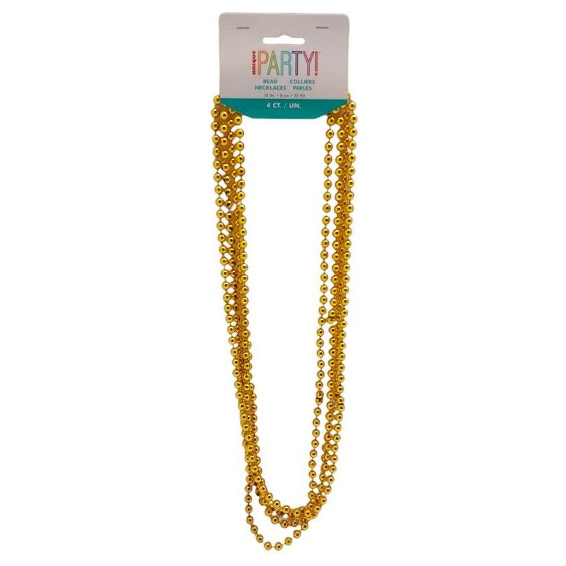 Metallic Bead Necklaces - Gold - Dollars and Sense