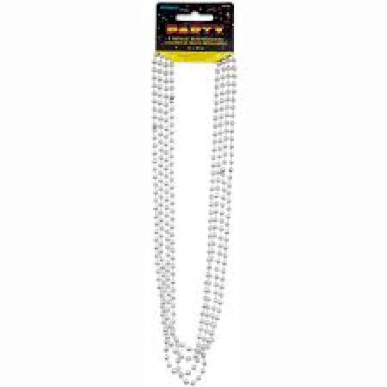 Metallic Bead Necklaces - Silver - Dollars and Sense