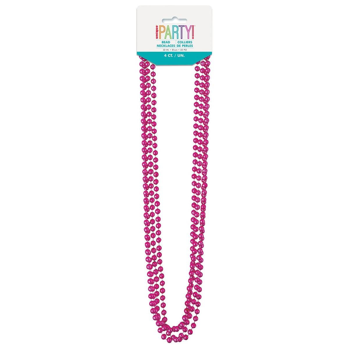 Metallic Bead Necklaces - Hot Pink - Dollars and Sense