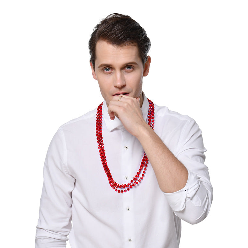 3Pk 80Cm Party Necklace-Red