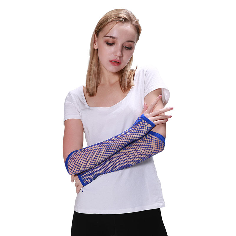 Fishnet Gloves-Blue