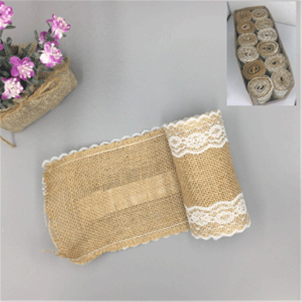 Ribbon with Lace - Hessian - Dollars and Sense