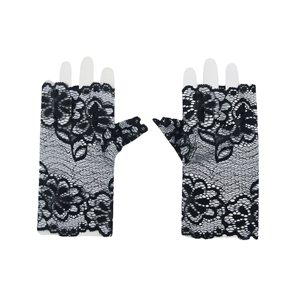 Short Lace Gloves - Black - Dollars and Sense