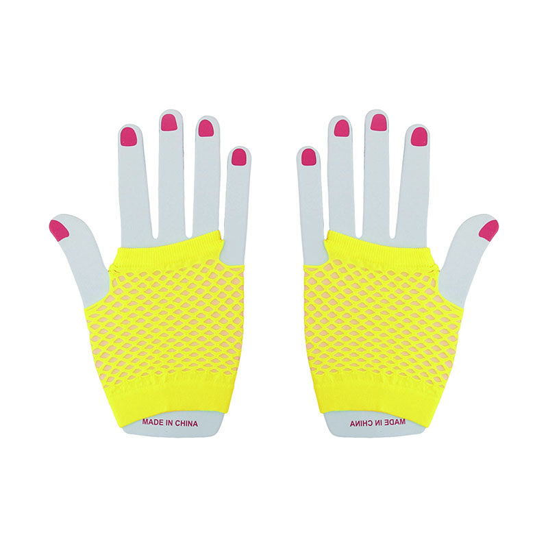 Fishnet Gloves-Yellow