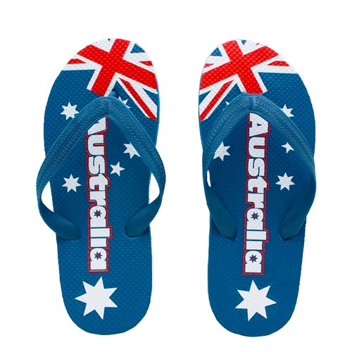 Aussie Flag Thongs Adlt