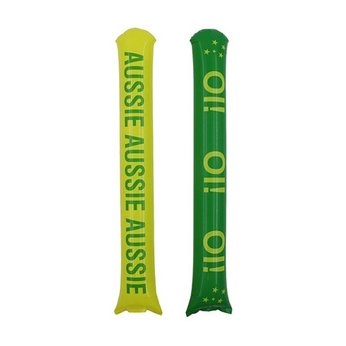 Aussie Cheer Sticks - Green & Yellow - Dollars and Sense
