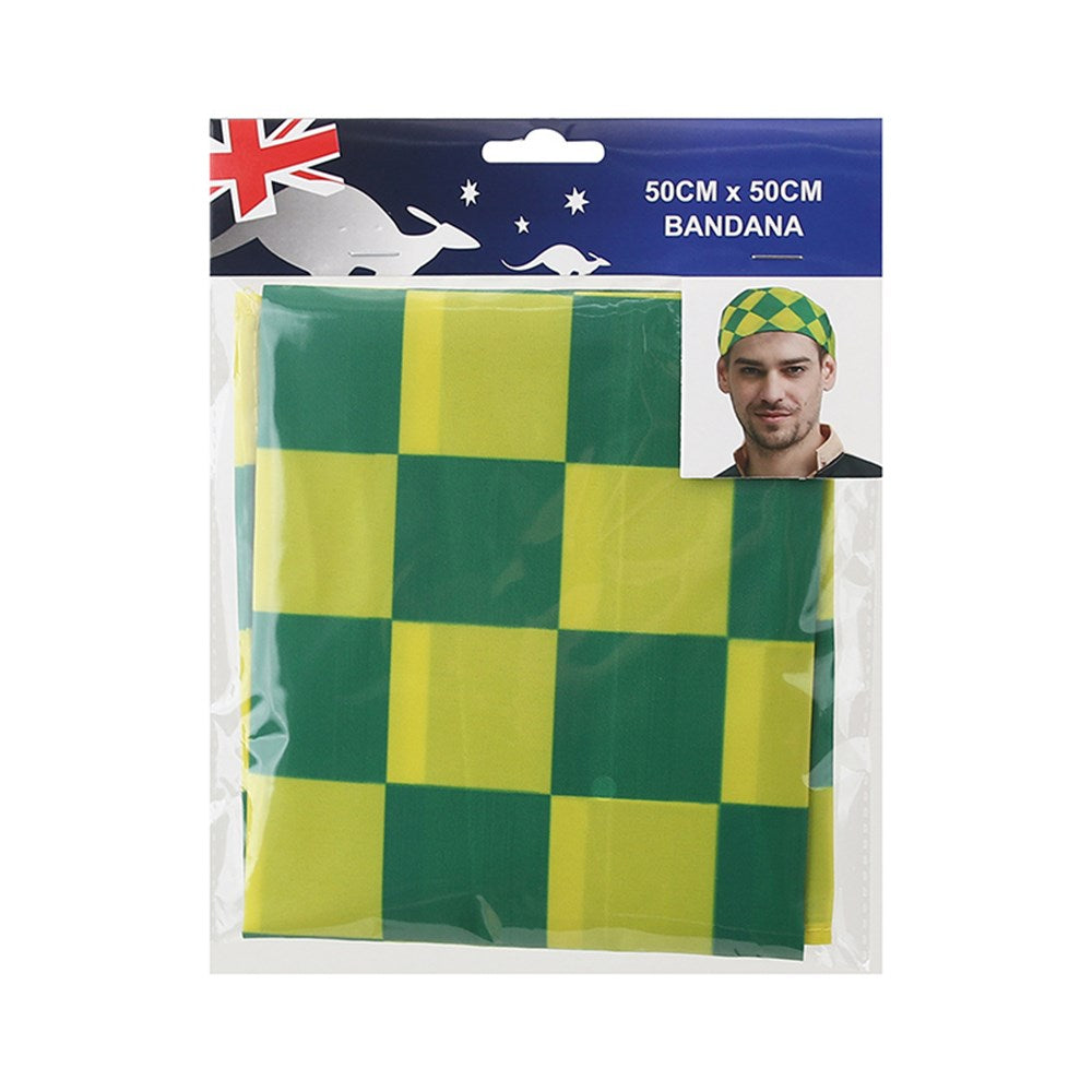 Green & Gold Polyester Bandana - Dollars and Sense