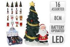 1PC LED XMAS FIGURES POLYRESIN 8CM 16ASS
