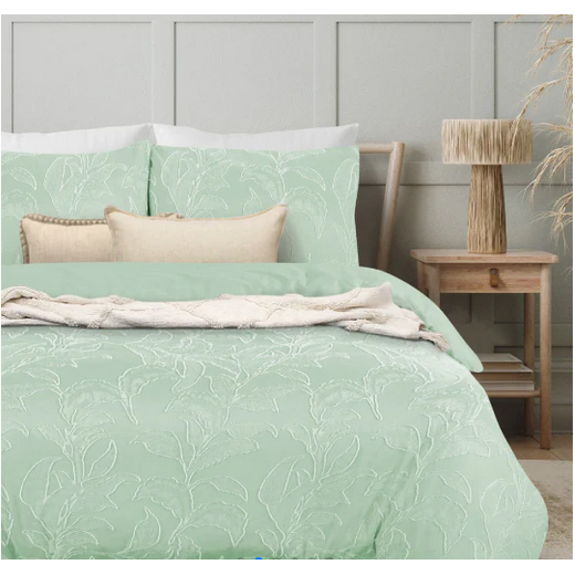Queen Bed Quilt Set - Leaf Print - Dollars and Sense