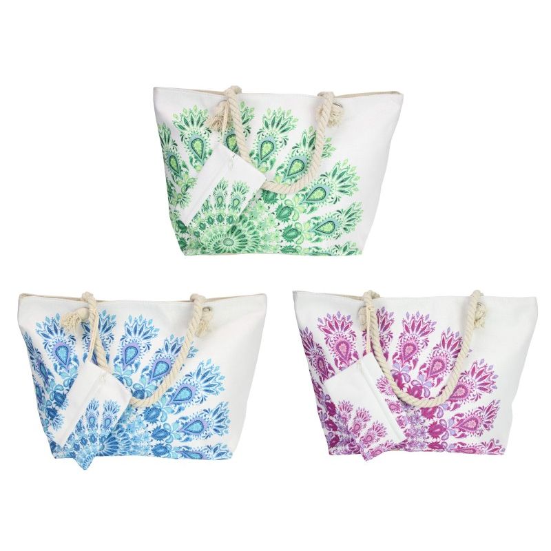 54x37cm Boho Beach Bag 3 Assorted SKU BAGBBEA - Dollars and Sense