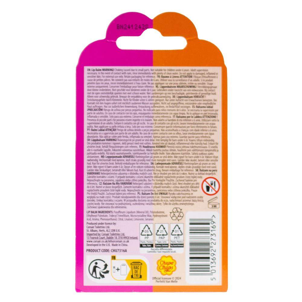 Chupa Chups Lip Balms - Orange Pop & Strawberry Swirl - Dollars and Sense