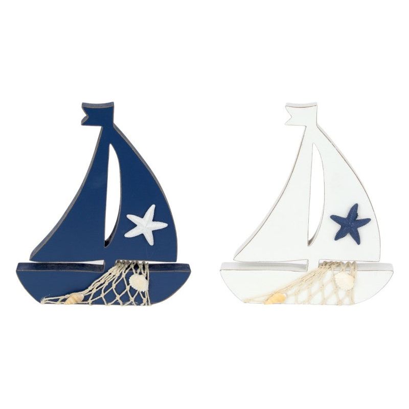 Sail Boat with Starfish - Blue or White - Dollars and Sense