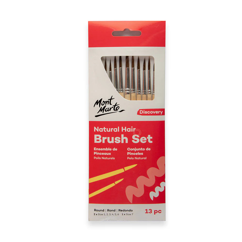 Mont Marte - Natural Hair Round Brush Set - Dollars and Sense