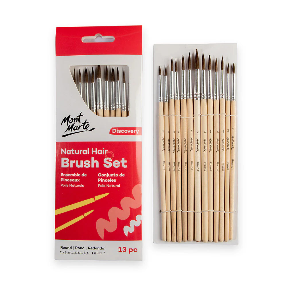 Mont Marte - Natural Hair Round Brush Set - Dollars and Sense