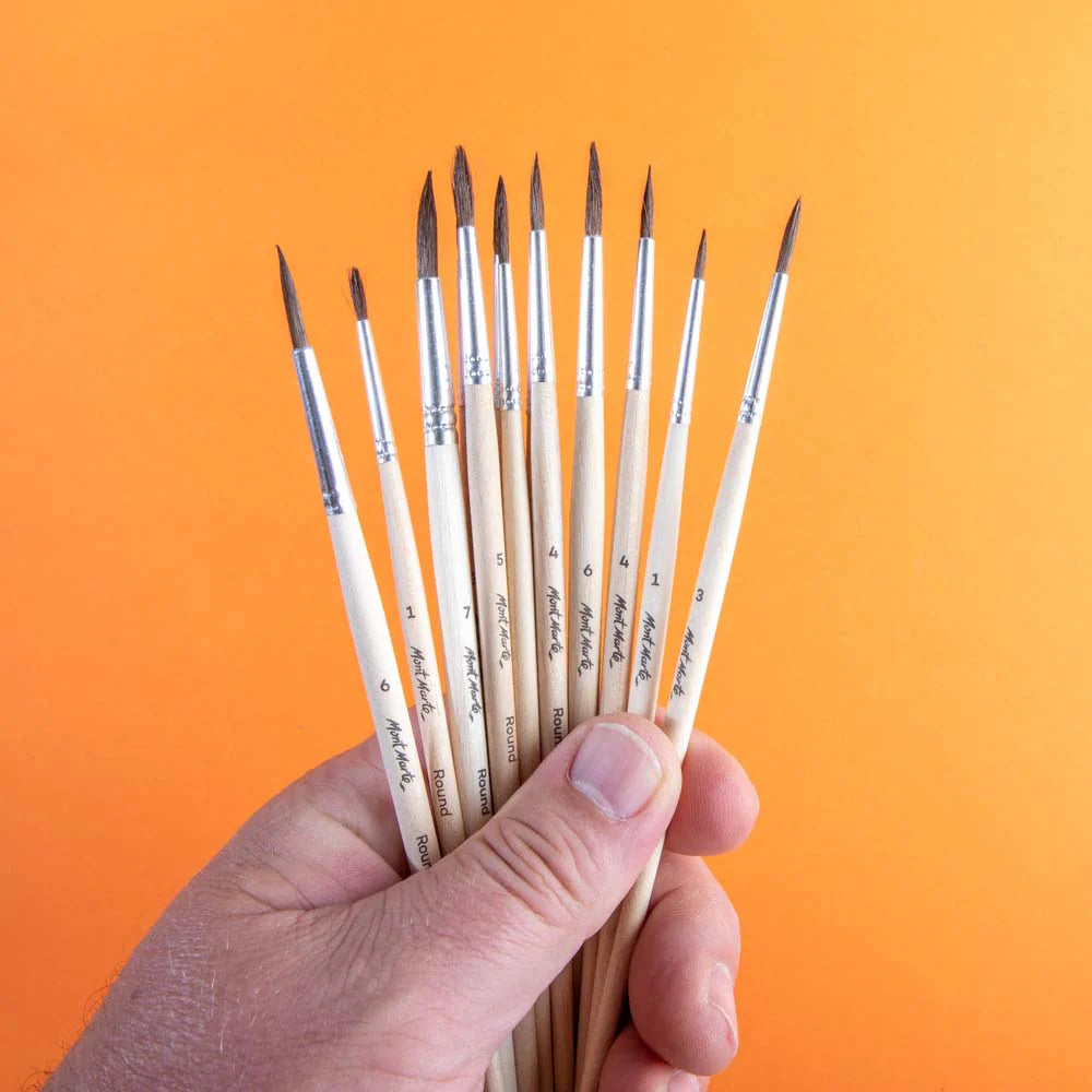 Mont Marte - Natural Hair Round Brush Set - Dollars and Sense