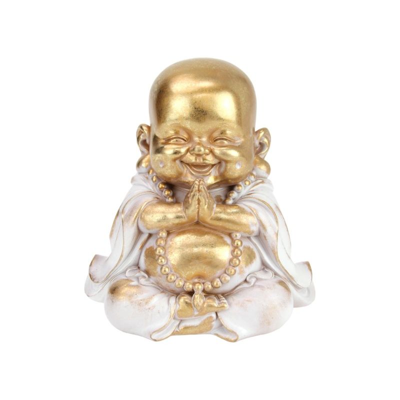 21cm Gold/Grey Praying Buddha SKU BUDDGRHP - Dollars and Sense