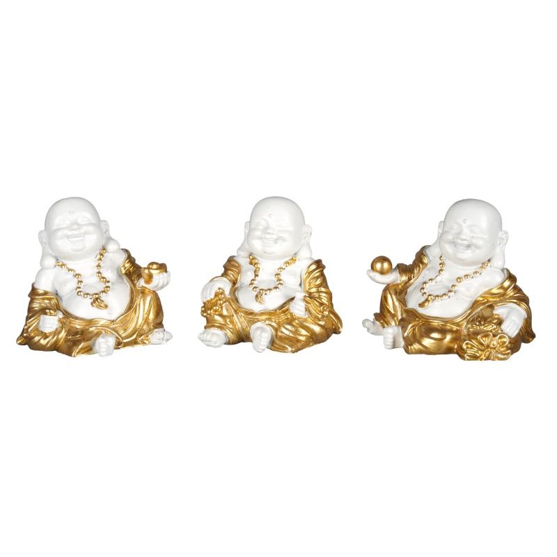 4cm White And Gold Buddha SKU BUDDWGSM - Dollars and Sense
