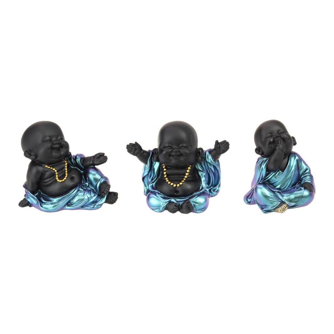 Happy Cute Buddha - Shiny Blue Finish - Dollars and Sense
