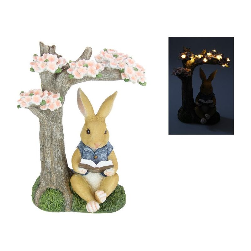 Cute Bunny Reading Book Under Light - Dollars and Sense