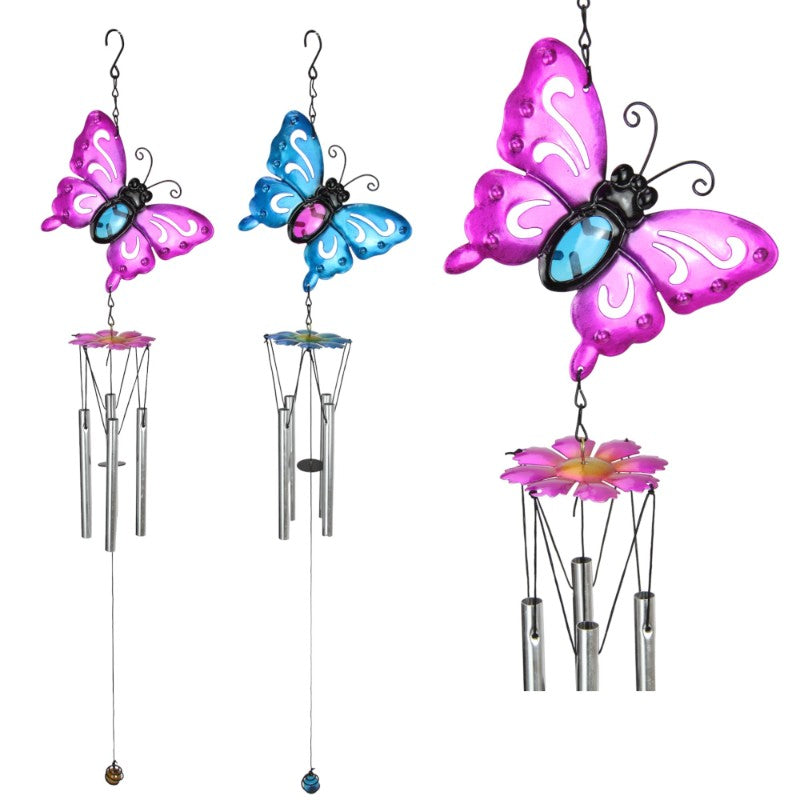 Wind Chime - Butterfly Metal and Glass - Dollars and Sense