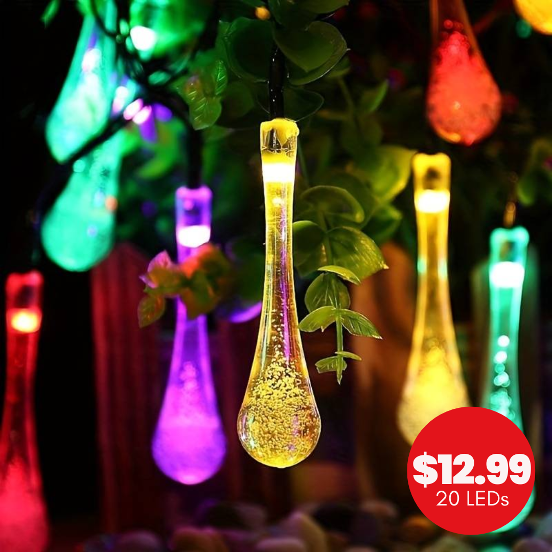 Solar String Light Bubble Water Drops 20 LED