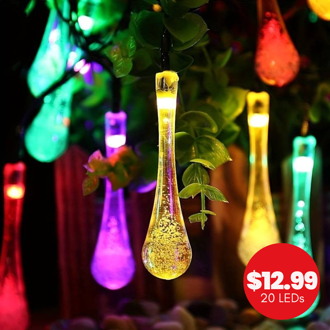 Solar String Light Bubble Water Drops 20 LED - Dollars and Sense