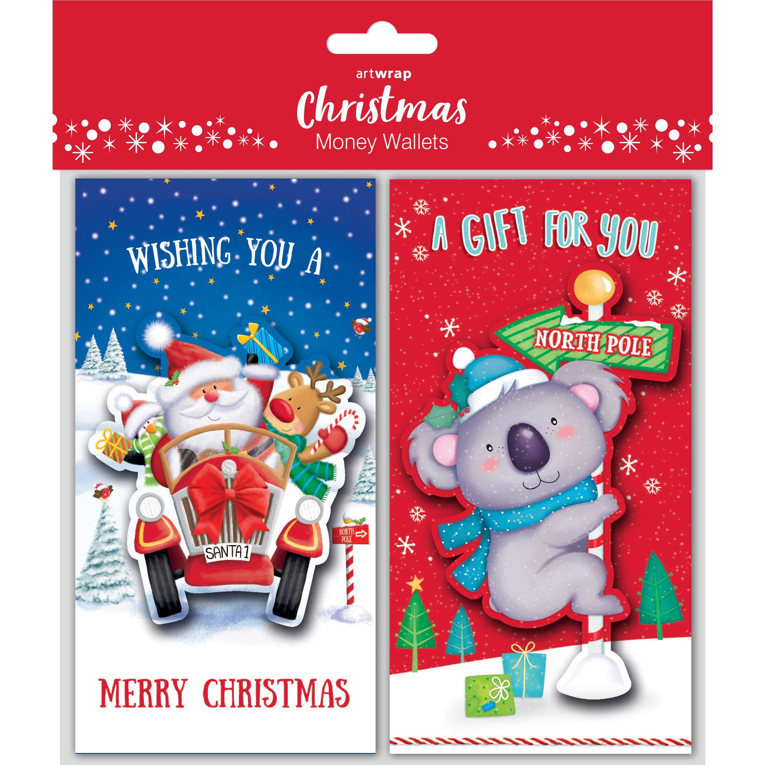 Wallet Money 4Pk Xmas Kids