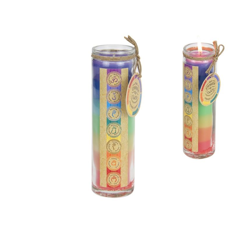200gram 9cm 7 Chakra Layer Candle SKU CANCHASK - Dollars and Sense