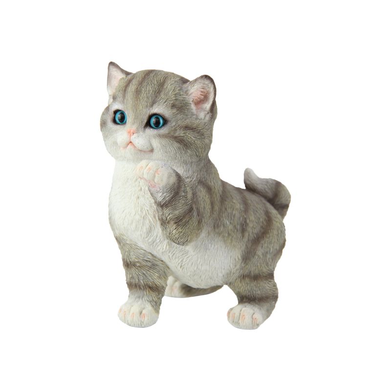 19cm Playful Grey Cat with Blue Eyes SKU CATPLBLE - Dollars and Sense