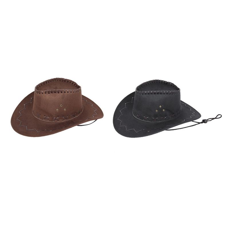 Suede Look Cowboy Hat 2 Asstd SKU CBHAT4 - Dollars and Sense