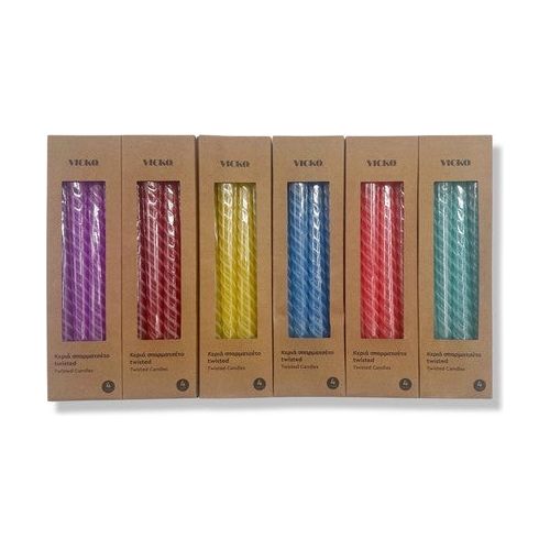 Spiral Dinner Candle 4Pk 25Cm Default Title