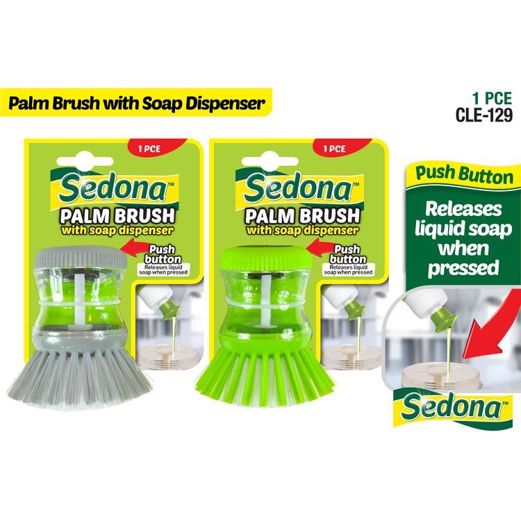 Compact Dish Brush W/Soap Dispenser - Dollars and Sense