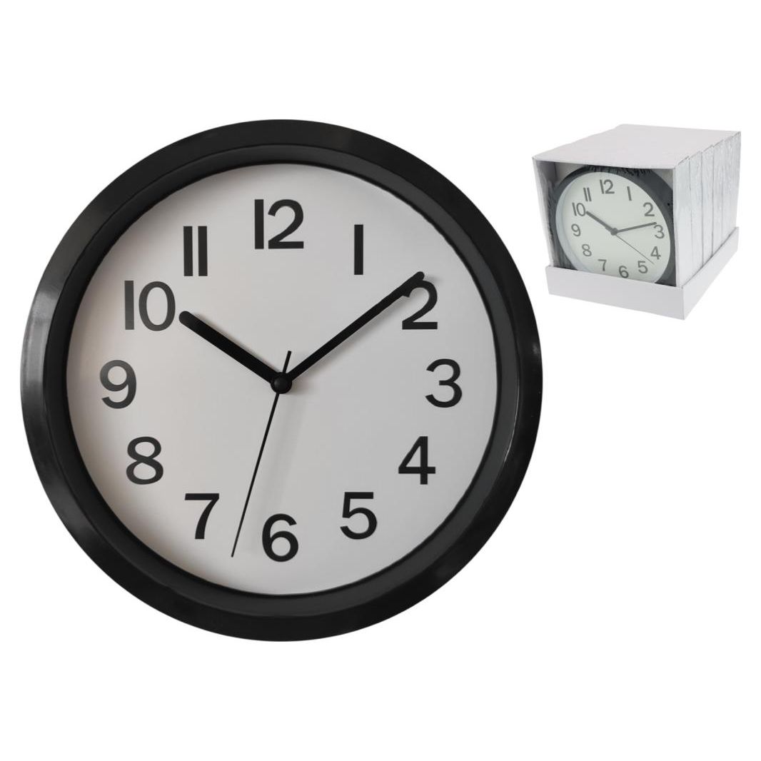 22cm Small Black Numerical Clock SKU CLKSBLKPK - Dollars and Sense