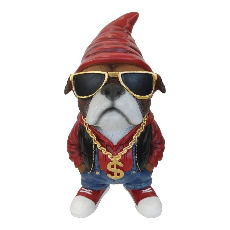 29cm Standing Dog with Gangster Gnome De SKU DOGBLGNO - Dollars and Sense